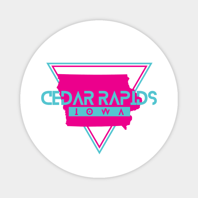 Cedar Rapids Iowa Retro Vintage Triangle IA Magnet by manifest